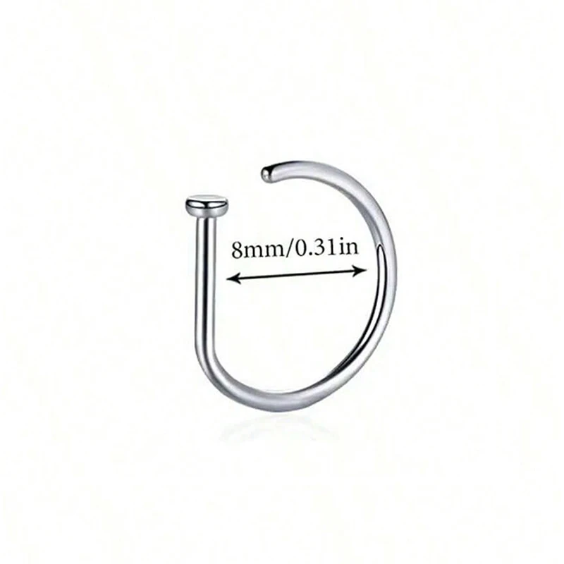 Women Men Fake Piering Nose Ring Fashion Punk Non Piercing Nose Clip Stainless Steel Fake Perforation Nasal Septum Body Jewelry