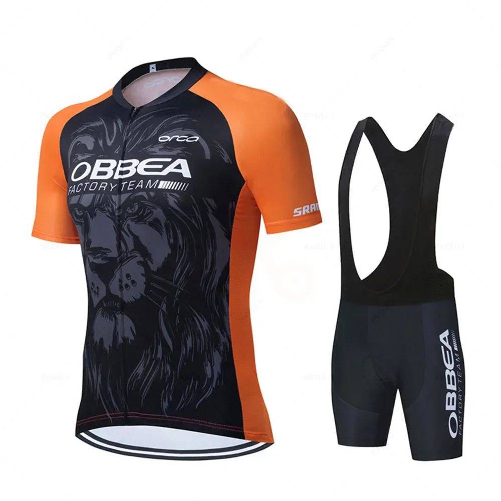 Conjuntos de Jersey de Ciclismo Orca Pro Team, pantalones cortos con pechera para Hombre, ropa de Bicicleta de manga corta, Maillot de Ciclismo para Hombre, conjuntos negros