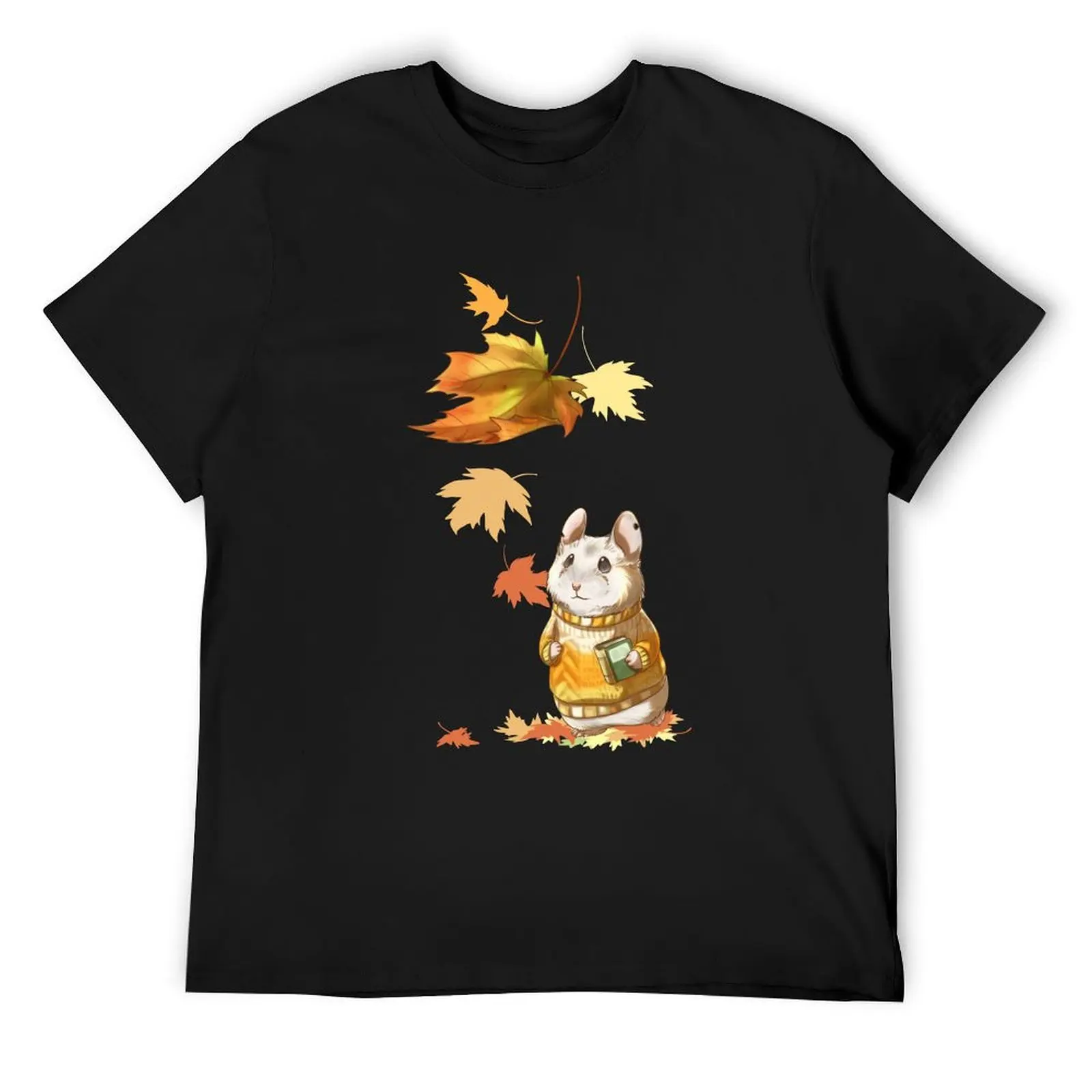 

Autumn Hamster T-Shirt plain anime clothes street wear vintage anime shirt shirts men