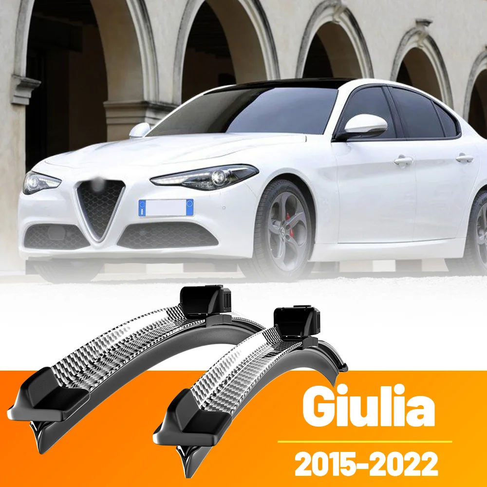 2 stücke Frontscheibe Scheibenwischerblätter Carbon Faser Scheibenwischer Für Alfa Romeo Giulia 2015-2022 2016 2017 2018 2019 2020 2021