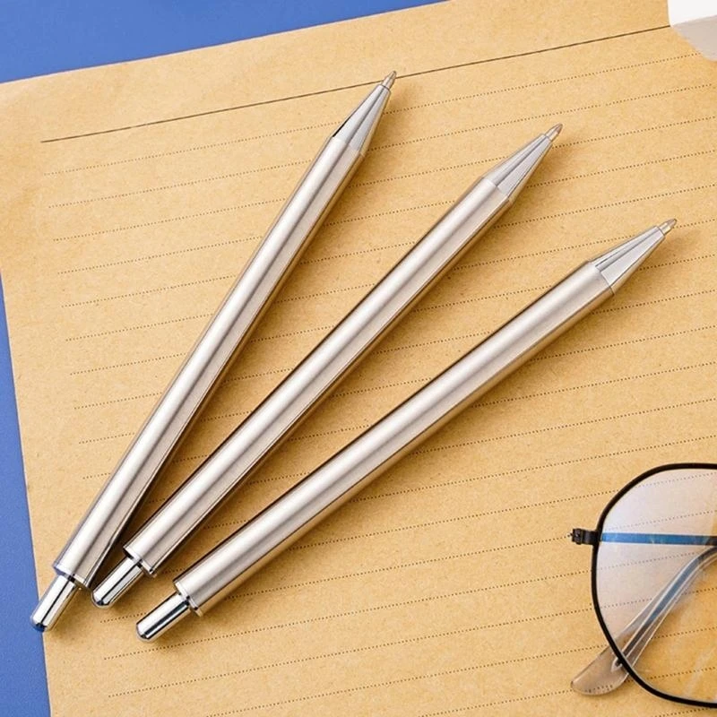 

Q5WA 6Pieces Metal Ballpoint Pen Retractable Ballpoint Pen Business Signing Pen Smooth to Write for Hotel Reception