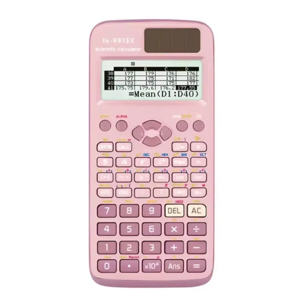 آلة حاسبة علمية بقوة البطارية 552 وظيفة وردي/أزرق/أسود FX-991EX آلة حاسبة ميزات متقدمة متعددة الوظائف