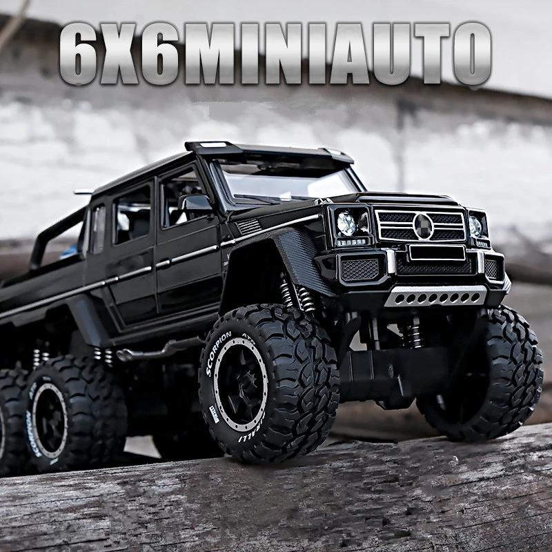 

1/28 G63 G65 6*6 Tyre Alloy Pickup Car Model Diecasts Simulation Metal Toy Off-road Vehicles Car Model Collection Childrens Gift