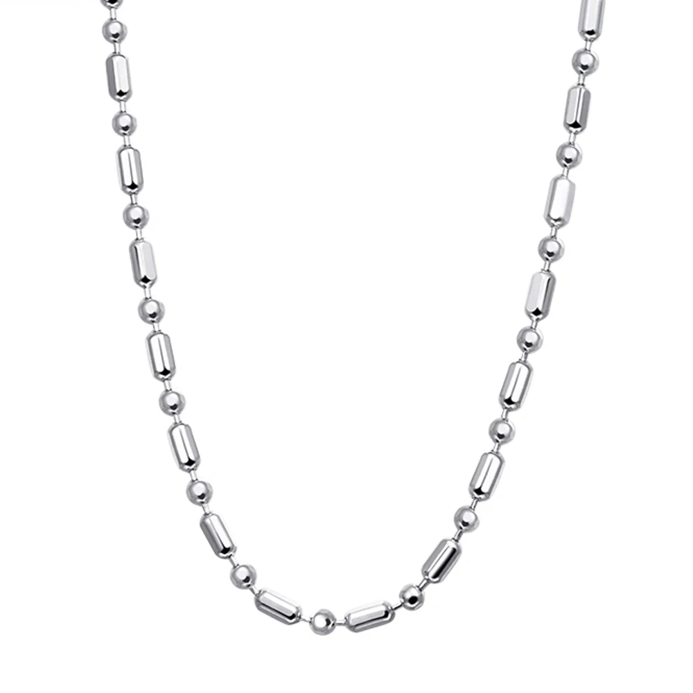 

Real Pure Platinum 950 Chain Women Gift Lucky Solid Beads Link Necklace 5.7g/43cm