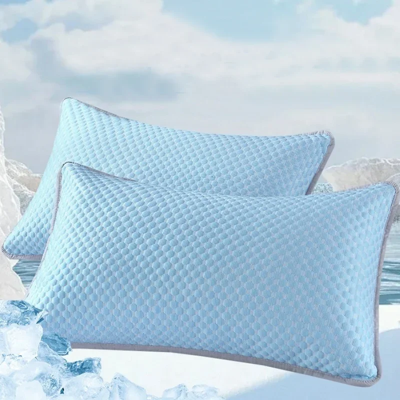 

Summer Cooling Pillowcase Solid Color Ice Bean Bean Pillowcase Cool Feeling Air Conditioning Cover Washable (No Pillow) 48x74cm