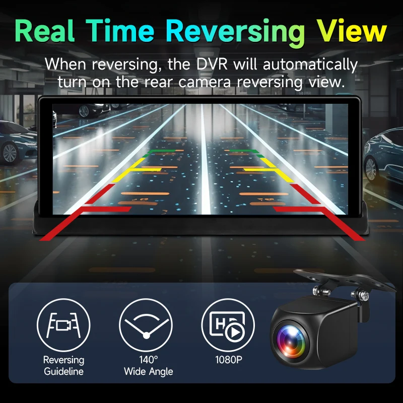 Pantalla CarPlay inalámbrica estilo coche Original de 10,26 pulgadas, Android, lente giratoria automática, cámara de salpicadero, navegación GPS, grabadora de vídeo para salpicadero