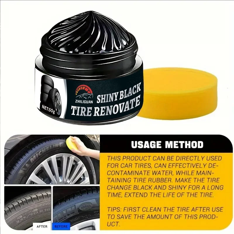 Tire gloss wax, UV protection and waterproof coating, restores deep black,prevents cracking and protection,tire gloss protection