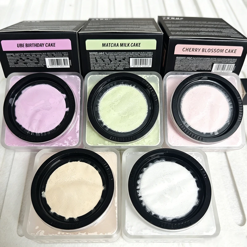 Pó Fixador de Maquiagem de Luxo Ube Birthday Cake Matcha Milkcake, Longa Duração, À Prova D'água, Leve e Respirável, Controle de Oleosidade