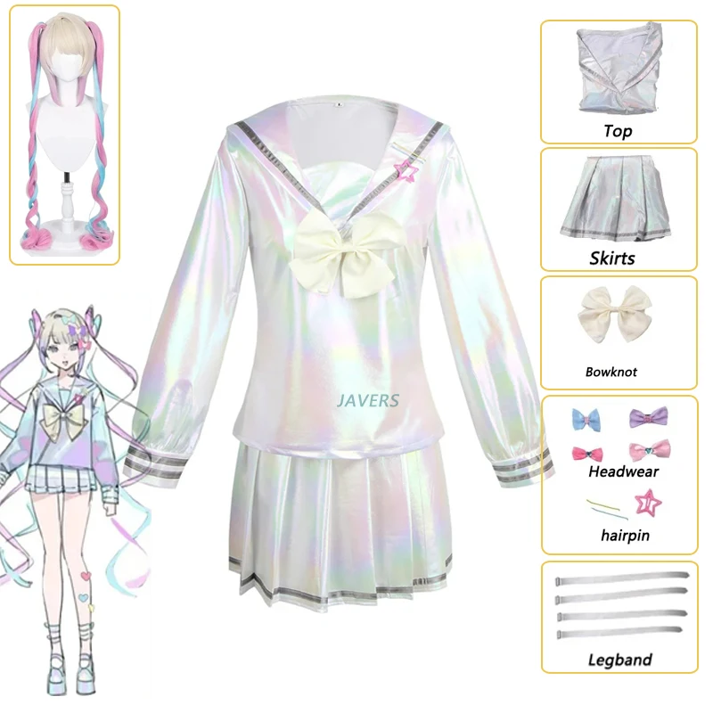 

Game NEEDY GIRL OVERDOSE Kangel Cosplay Costume Dress Wig Girls Lolita JK Sailor School Uniform Women Halloween Party Suits