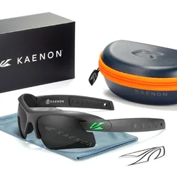 KAENON Original Men Polarized Sunglasses Fashion Driving Fishing TR90 Half Frame sports Glasses Luxury Brand windproof Eyewear