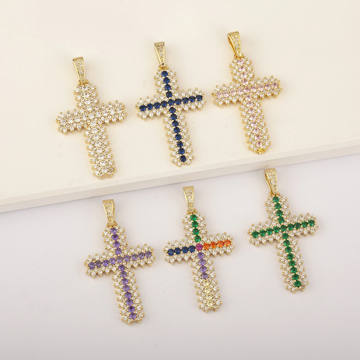 

Красочный религиозный крест, кулон, кристалл, медный браслет, изысканные ювелирные аксессуары, званый ужин для женщин, подарки, дропшиппинг