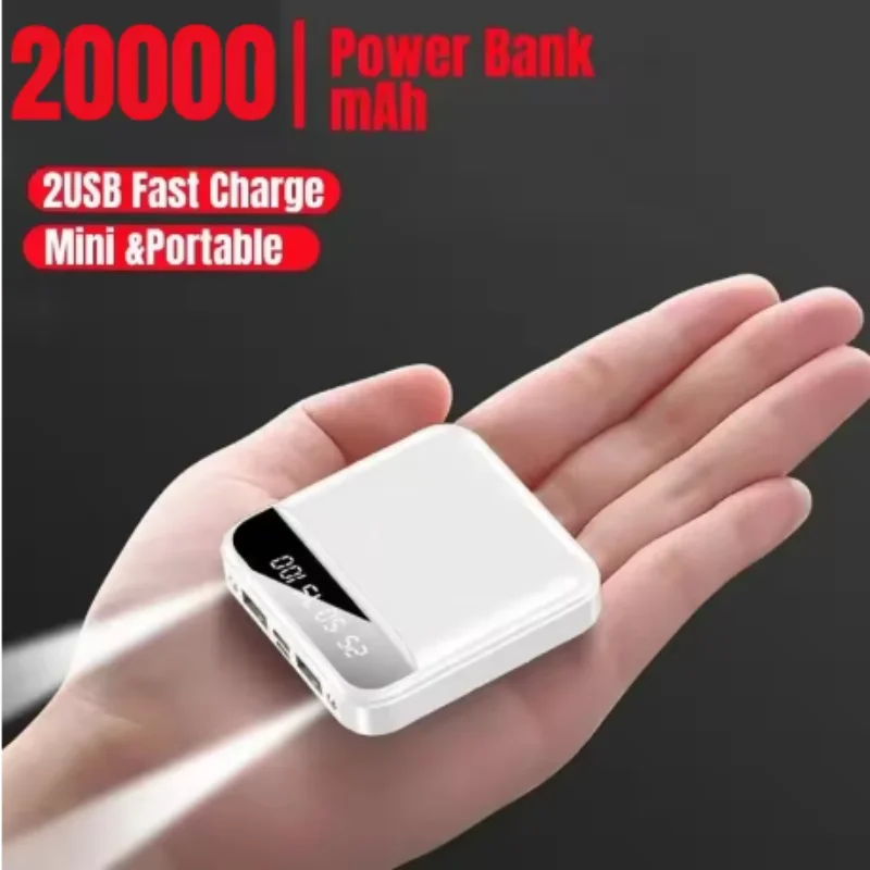 300000mAh Mini Power Bank Fast Charge Led Digital Display Built-in Cable Portable External Battery For Iphone Samsung Xiaomi
