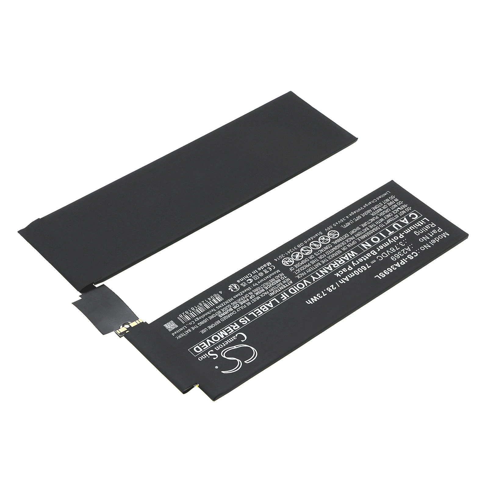 Tablet Battery For Apple A2369  iPad Pro 11 3rd Gen 2021  A2377  A2460  A2459  A2301  Volts 3.78  Capacity 7600mAh / 28.73Wh