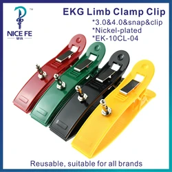 Nickel Plated Multifunctional Ekg Limb Clamp Clip Electrodes with Metal Spring,metal Spring Adjustable Tightness,for Ekg Machine