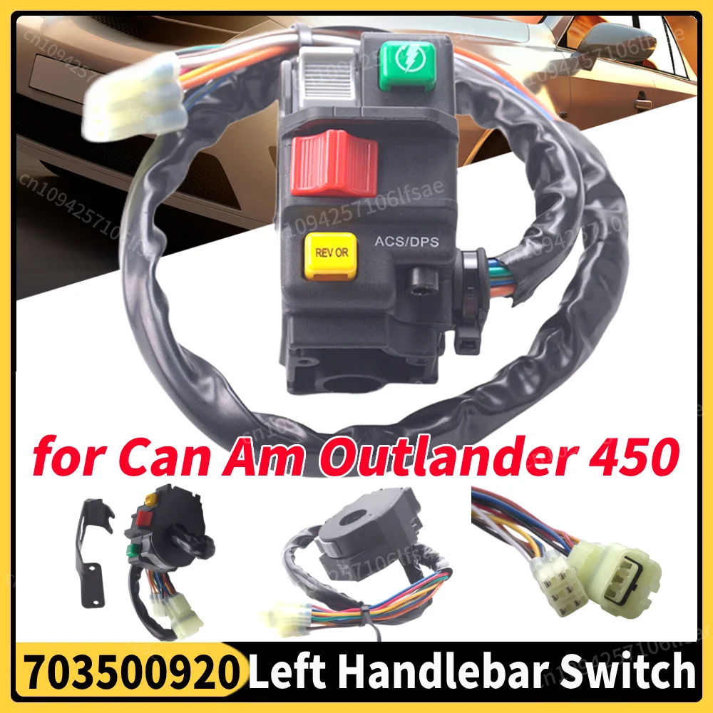 Left Handlebar Switch Control Engine Start Stop Headlight Left-hand Button Switch for Can Am Outlander Renegade 570 650 850 1000