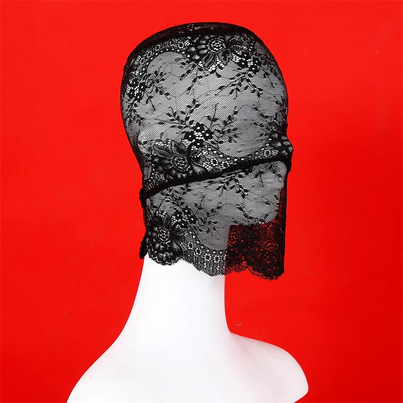 Women Sexy Black Lace Mask Masquerade Party Mask Unisex Adult Lace Full Face Hood Head Cover Festival Halloween Cosplay Eye Mask