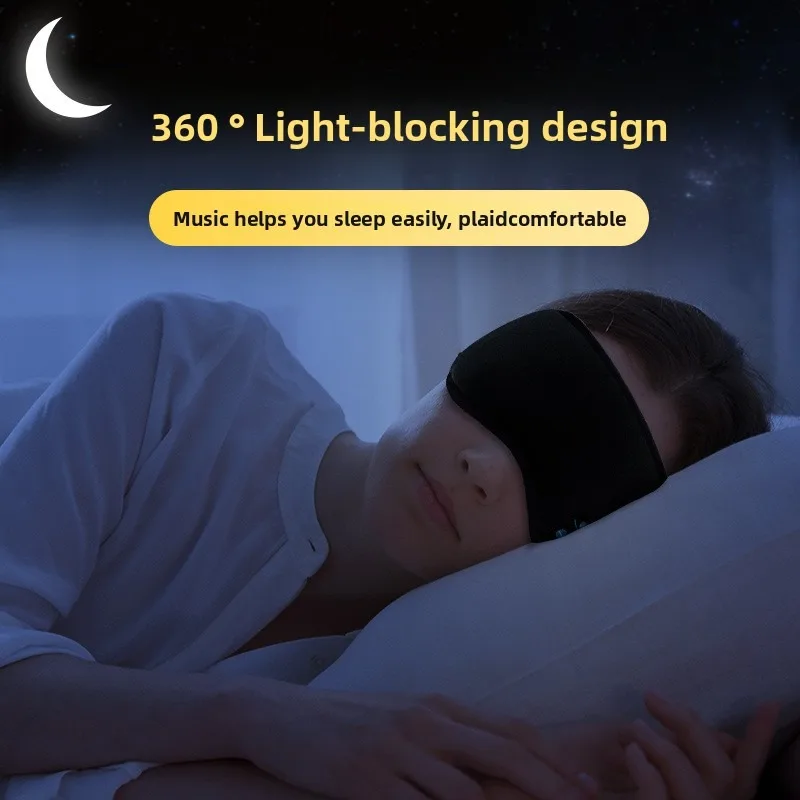 Bluetooth Sleep Mask Built Speakers Wireless Music Eye Shade Nap Travel Meditation Rechargeable USB Washable Smart Adults New