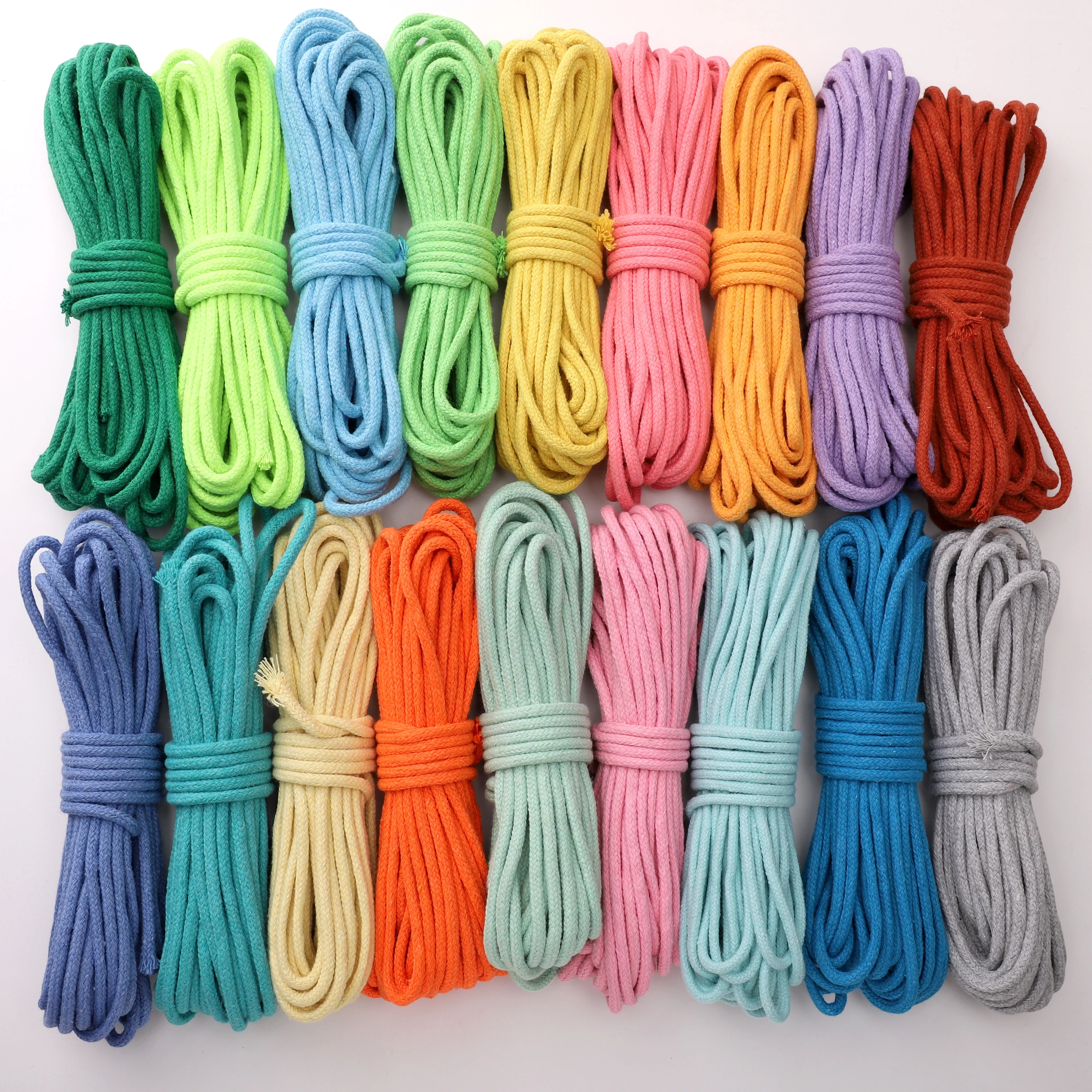 10Meters/Pack 4mm Multi Color Braided Cotton Cord Rope Crafts DIY Home Wedding Decoration Supplies Handmade Sewing Accessories
