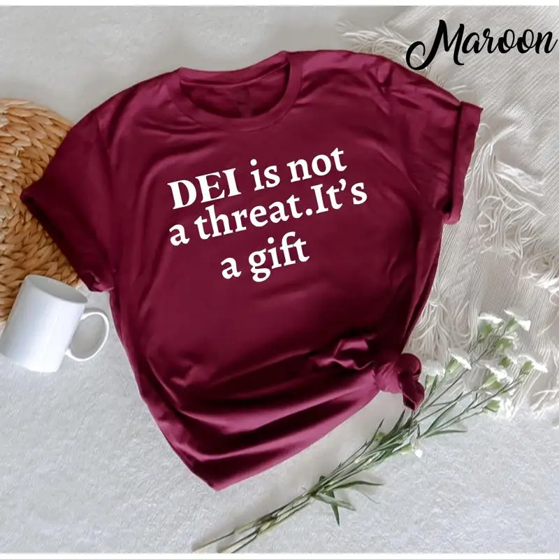 

DEI is not a Threat It's Musical Diversity T Shirt Inclusion Music Lover Cultural Appreciation Awareness