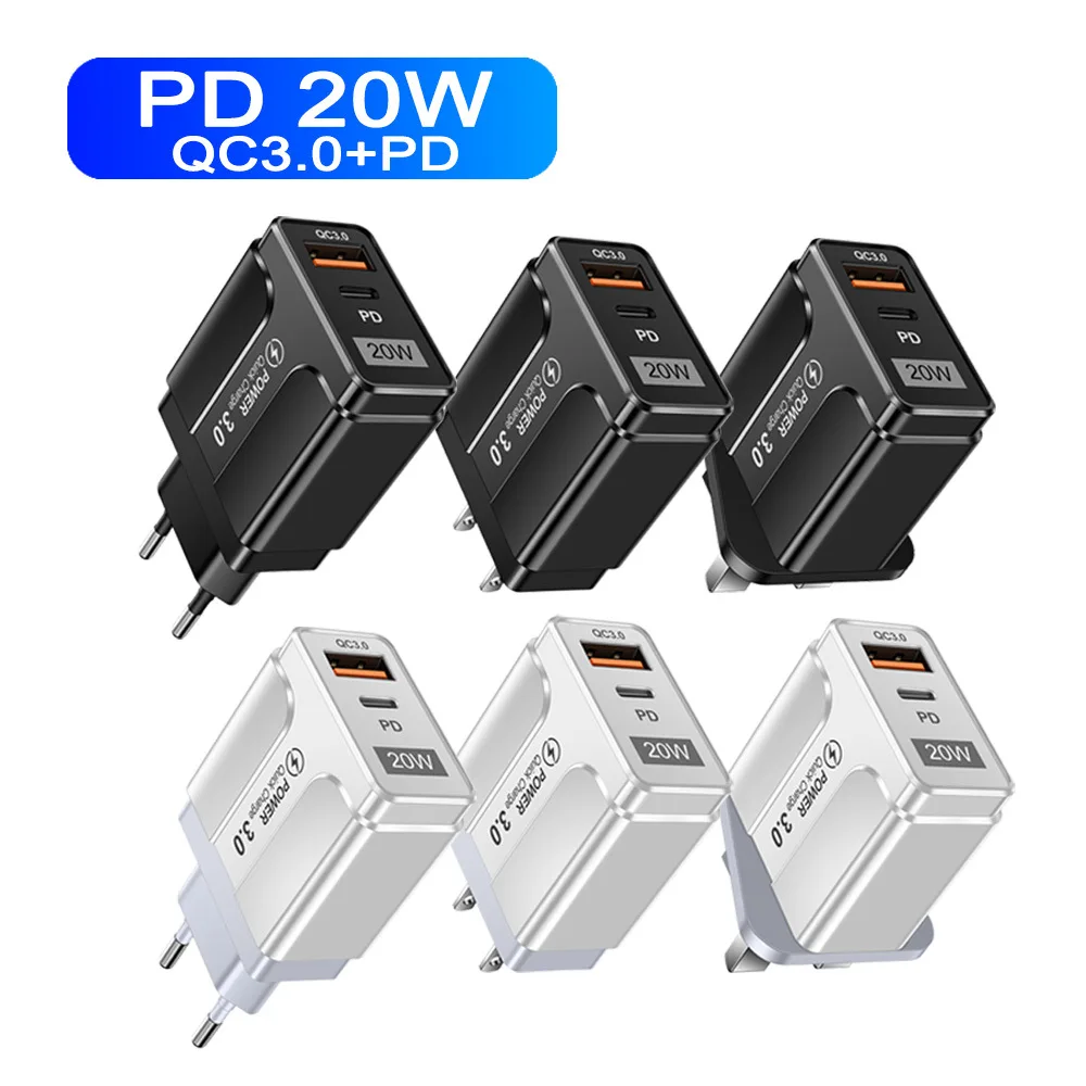 Mobile Phone 20W Charger USB Type C Fast Charge Charger Smartphone Power Adapter For iPhone Xiaomi Huawei Samsung Wall Charger