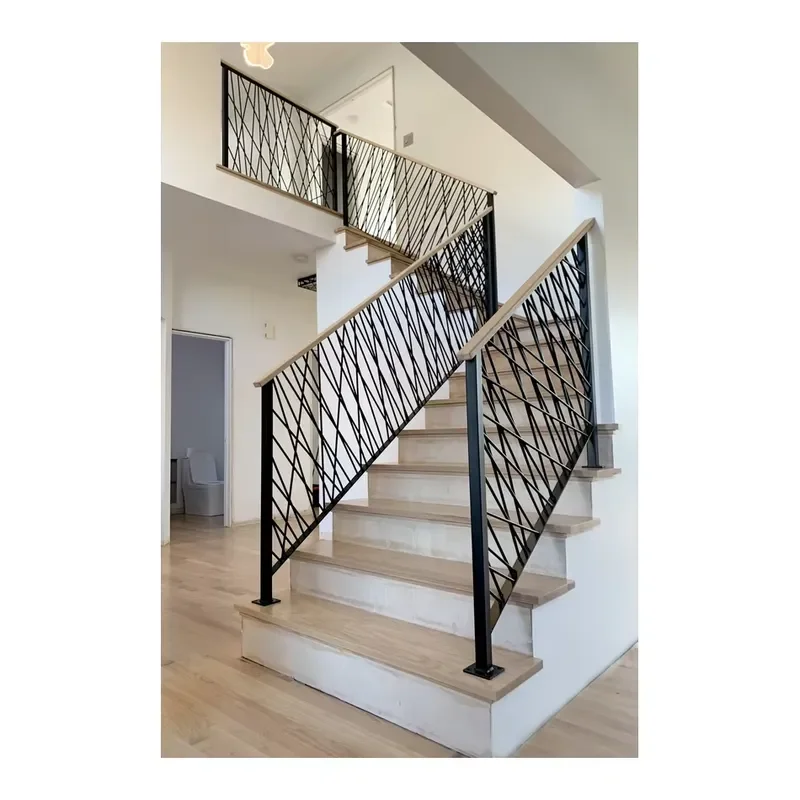 ACE Classic Customized Design Wrought Iron Balustrade Stairs Railings Modern Stair Railing for Project