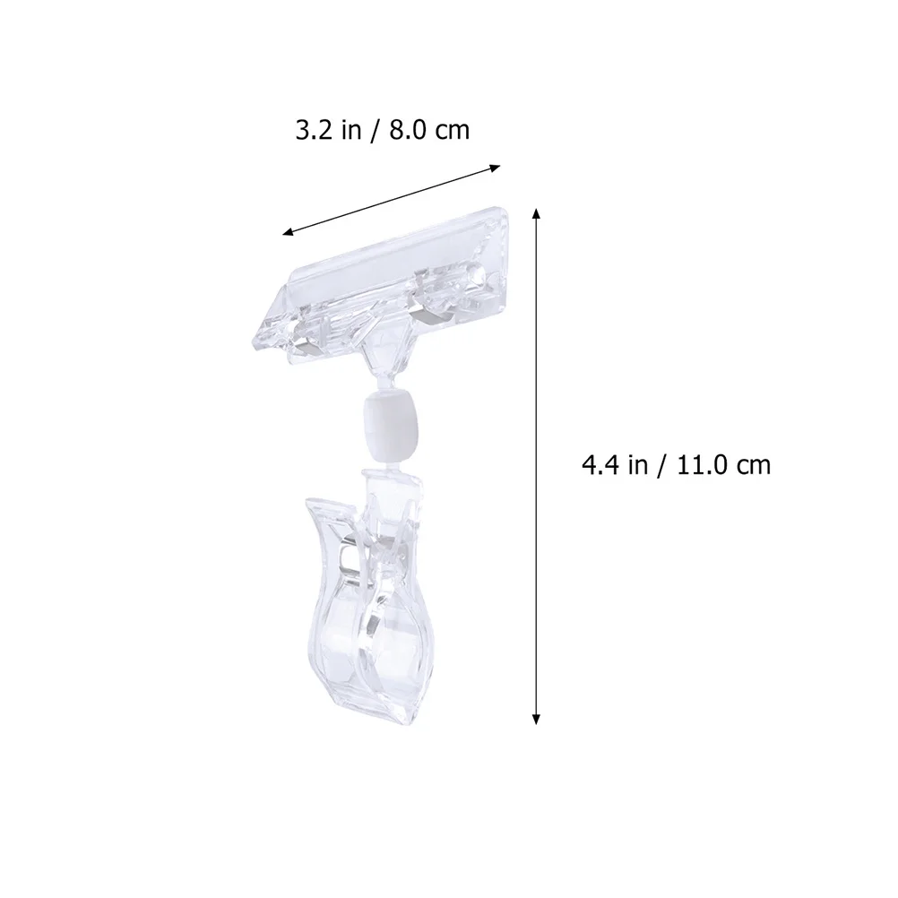 10 قطعة مقاطع التسمية 11 سنتيمتر T-شكل البلاستيك الشفاف شارة السعر أصحاب لسوبر ماركت متجر بيع بالتجزئة رفوف تصميم شفاف #4