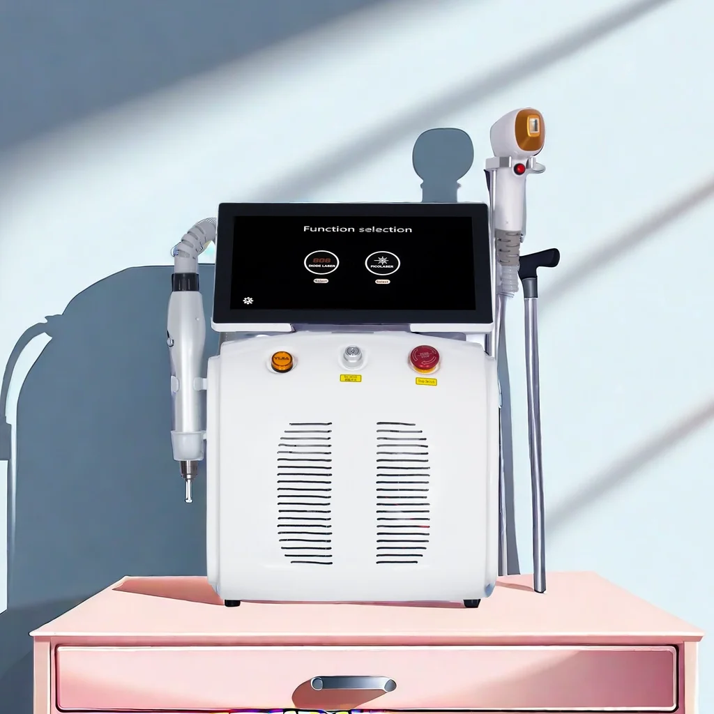 Diode Laser and Picosecond Laser 2 in 1 808 Diode Laser Painless Hair Removal Tattoo Removal Machine with 3 Wavelength For Salon