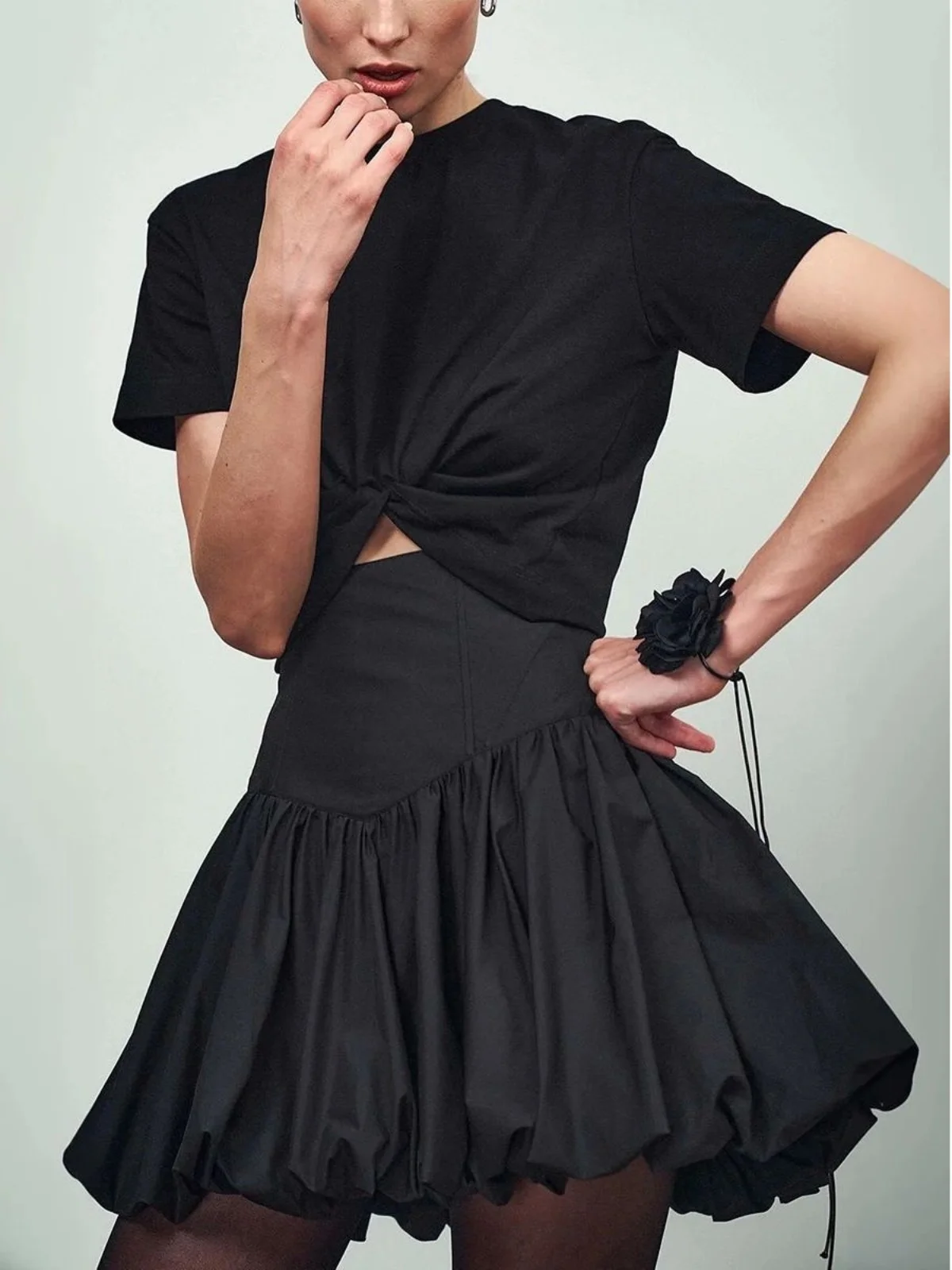 

Белая юбка-комбинезон из чистого хлопка с высокой талией, уличная юбка-миди трапециевидной формы для женщин 8-24 лет, весенний сезон