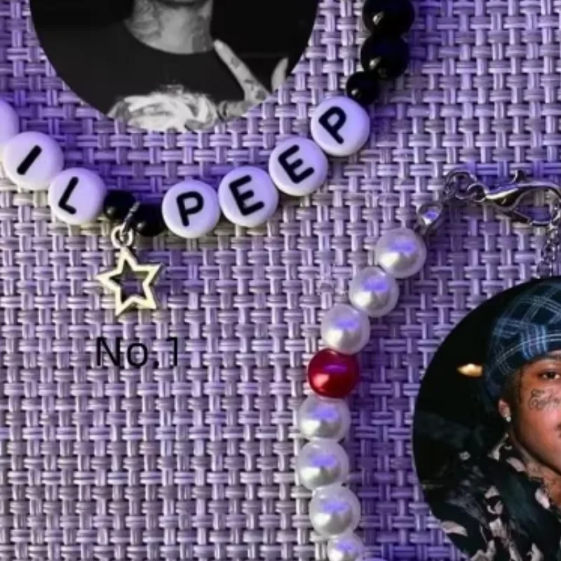 Lil peep lil Tracy themed bracelet set goth music artist handmade jewelry beaded