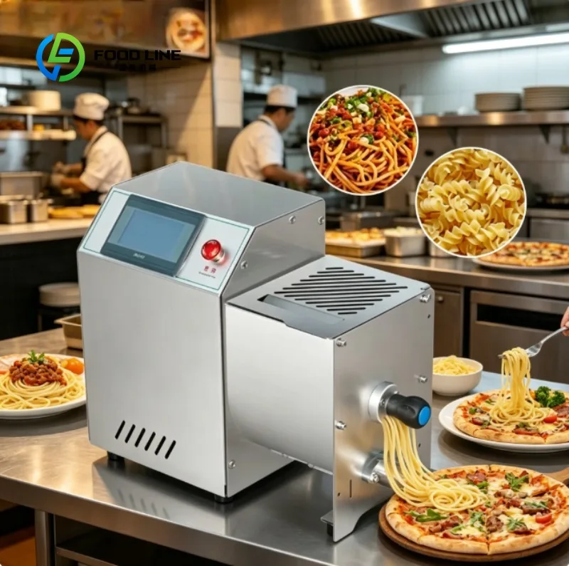 Heavy-Duty Stainless Steel Pasta with Speed Adjustment for Continuous good-Volume Pasta Production in Factories Cafeterias