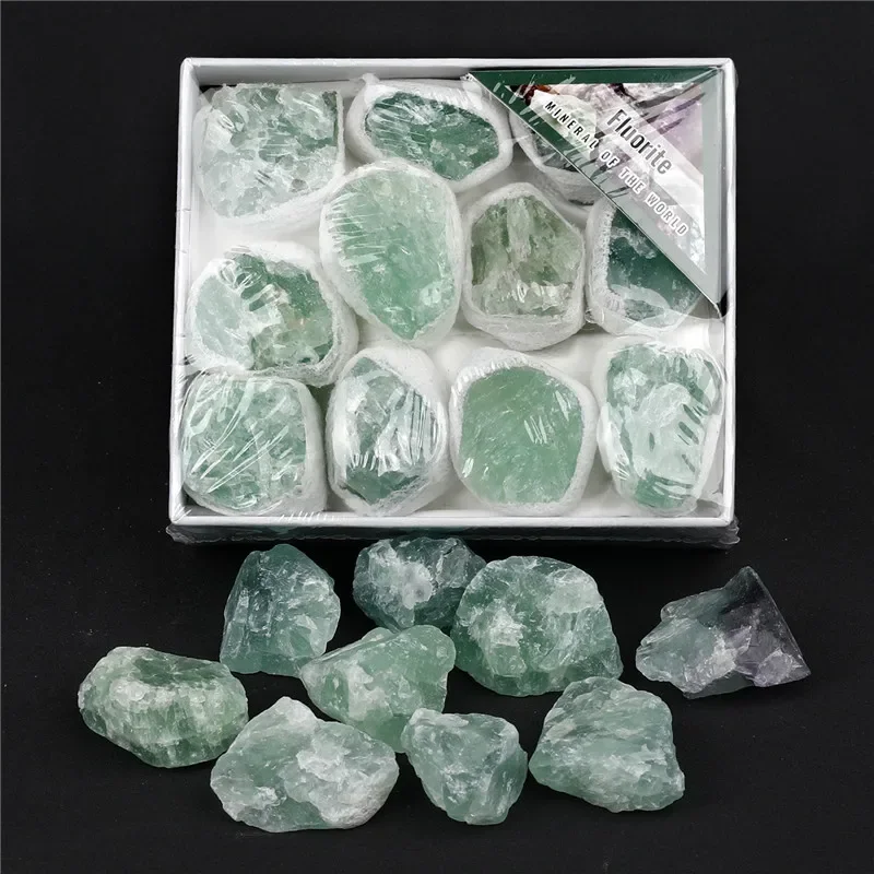 

Ore Rock Green Fluorite Collection Gift Box Reiki Healing Crystals Mineral Specimens Raw Natural Stone Quartz Fish Tank Decor