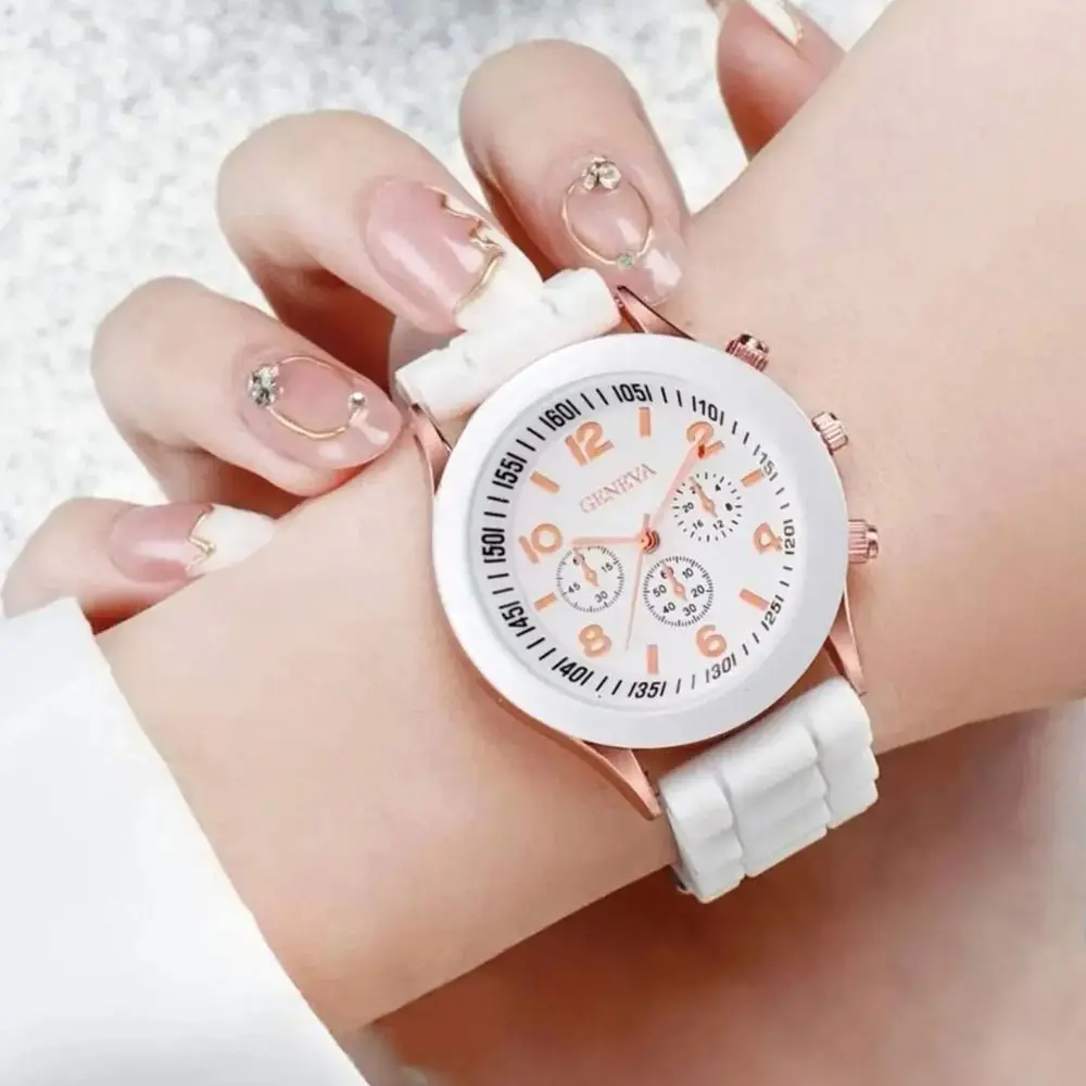 Relojes de pulsera de cuarzo con correa de silicona a la moda, reloj electrónico deportivo Simple, relojes de pulsera informales para mujer
