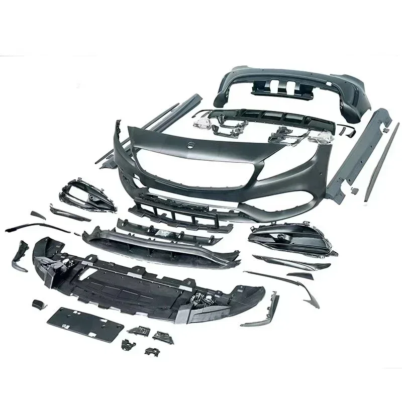 Car Front Bumper surround Body kit Front Lip Spoiler Side skirt for Mercedes Benz A-class modified a45 w176 a180 a200 a260 AMG