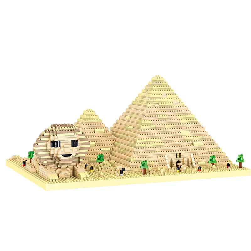 Model Nanobrick Micro Diamond Block Ancient Egypt Pyramid Sphinx World Famous Historical Architecture Build Brick Toy For Gifts