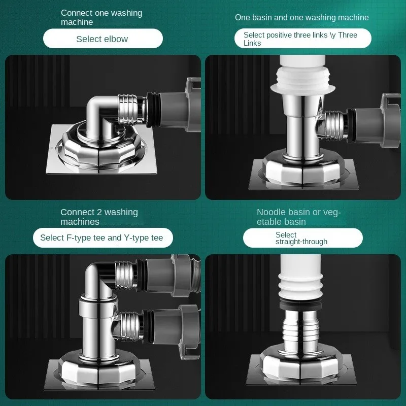 غسالة الطابق استنزاف مشترك مزدوج الغرض الأنابيب موصل غسالة صحون العالمي خرطوم محول المتاح فخ أداة #4