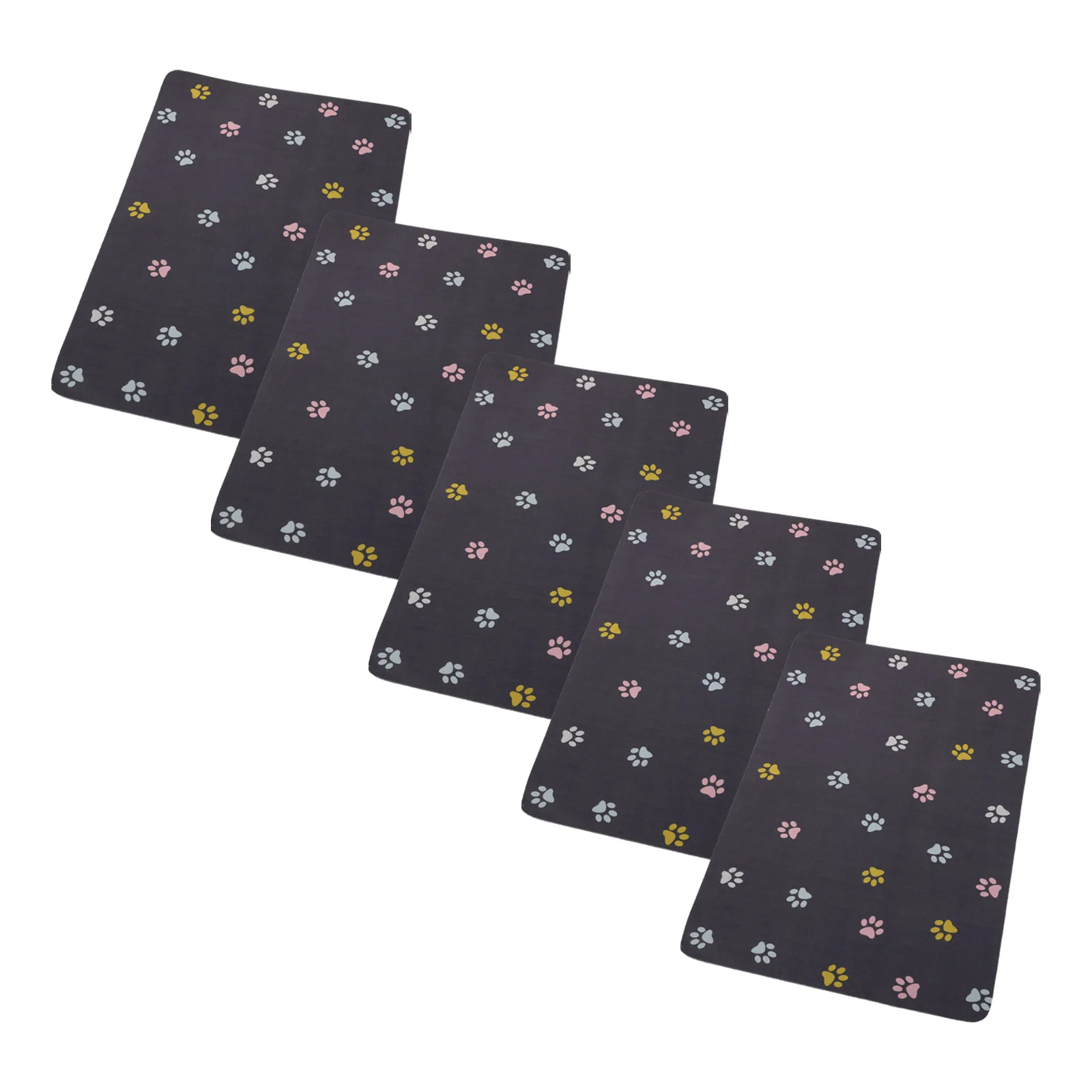 

5Pcs Quick Dry Pet Food Mat Waterproof Nonslip Antiskid Surface for Cats Dogs Feeding Tray Placemat Puppy Kitten Pad