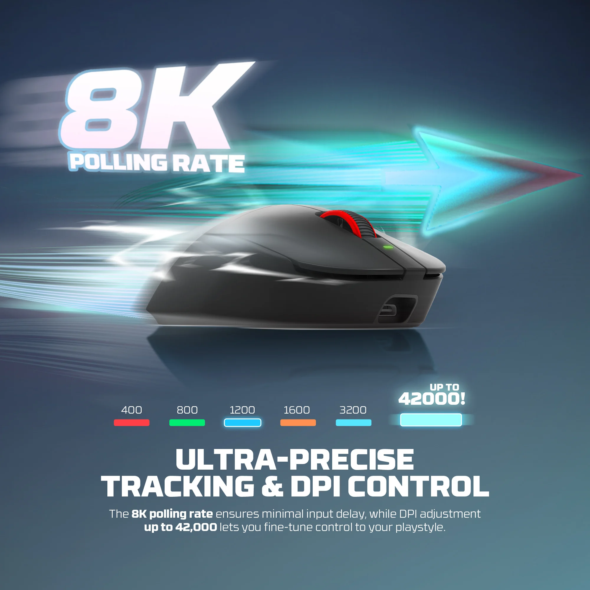 FANTECH WG14P Lightweight Wireless Gaming Mouse PAW3950 Sensor 8KHz Polling Mice With RGB Charging Dock For FPS Gamers