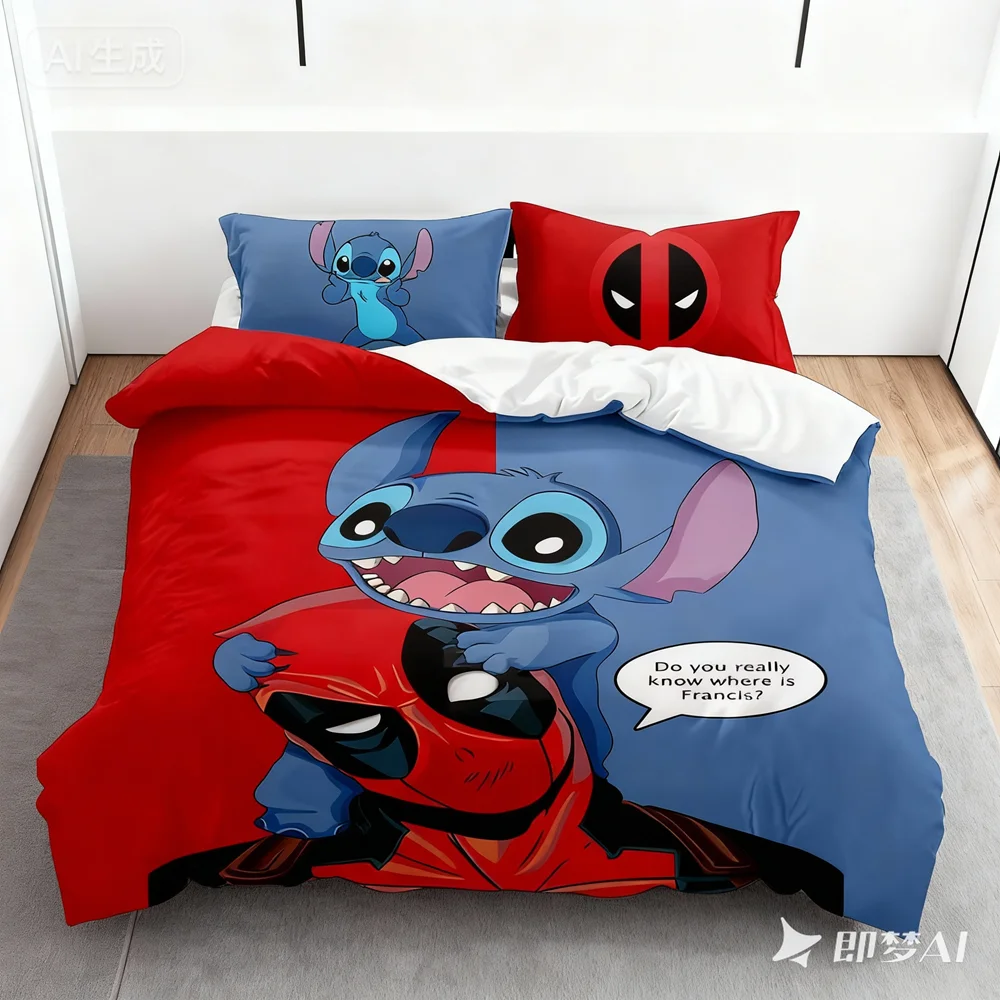 

Cartoon Stitch Series Bedding Digital Printed Duvet Cover Two-piece Set Three Piece Set Duvet Cover Bed Sheet Gift Wholesale