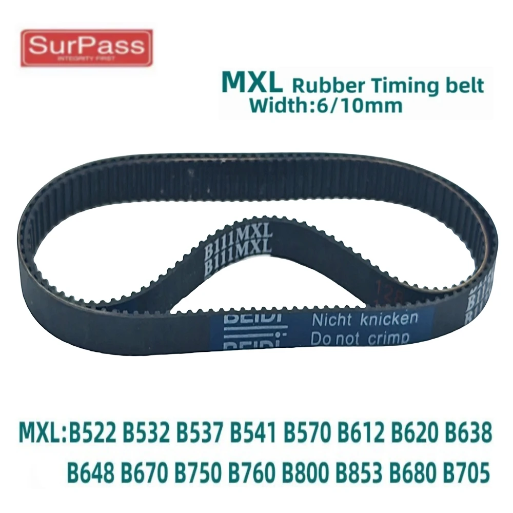 MXL Correa de distribución síncrona B522 B532 B537 B541 B570 B612 B620 B638 B648 B670 B750 B760 B800 B853 B680 B705 Ancho 6/10 mm