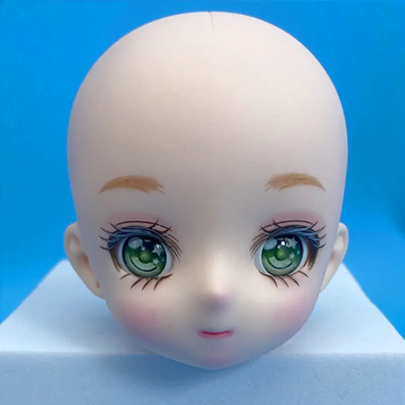 Makeup Head with 14mm Eyes for 1/6 Bjd Accessories 28cm Anime Doll's Head Girls Dress Up Toys