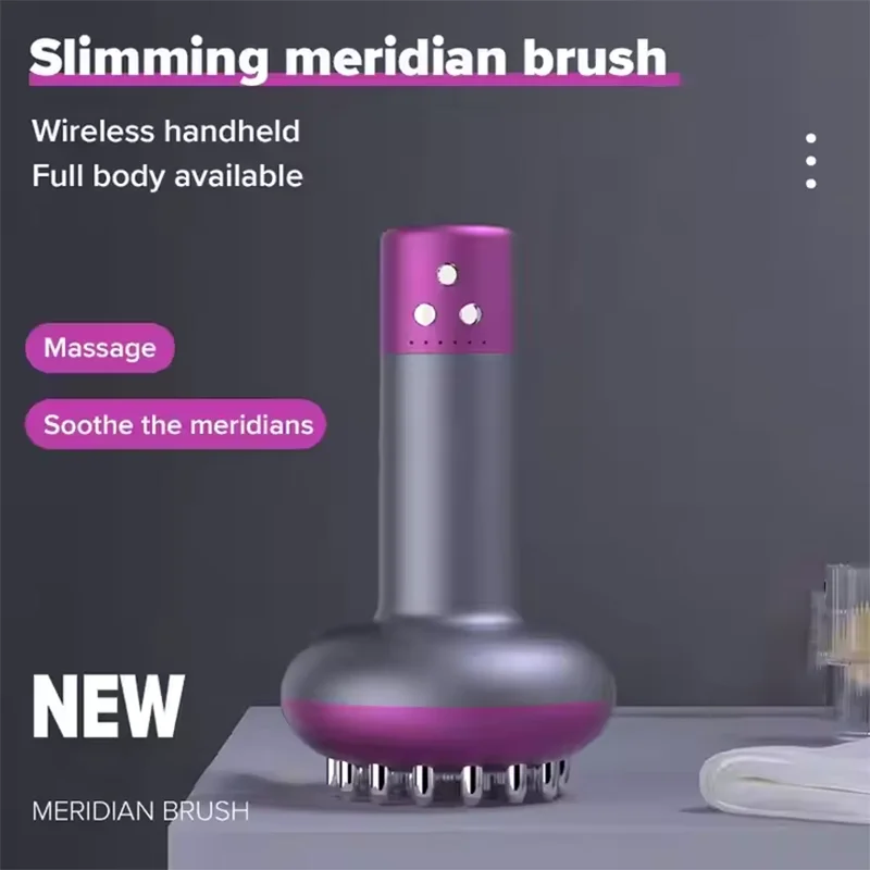 

Eletric Meridian Massage Brush Infrared Fat Burning Gua Sha Lymphatic Anti-cellulite Heating Microcurrent Body Slim Massager