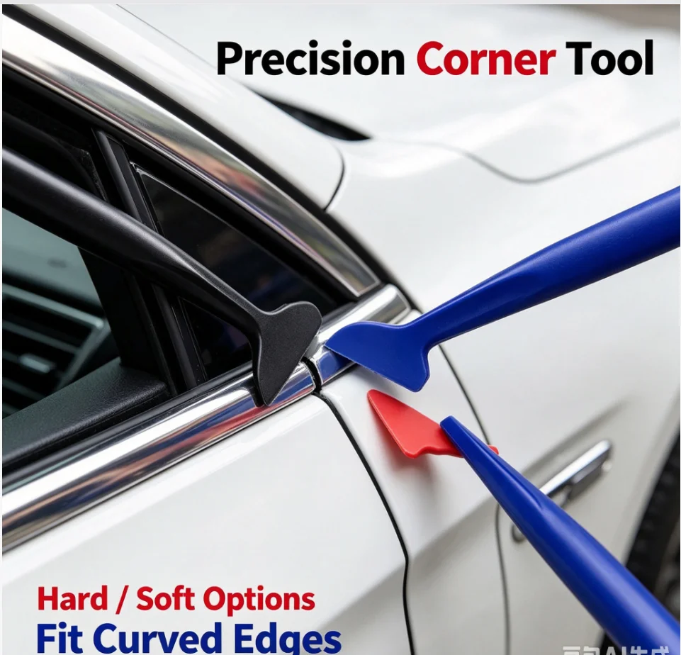 6/3Pcs Car Micro Squeegee Curves Slot Tint Tool Set 3 in 1 Different Hardness Gasket Squeegee for Installing Auto Wraps Stickers