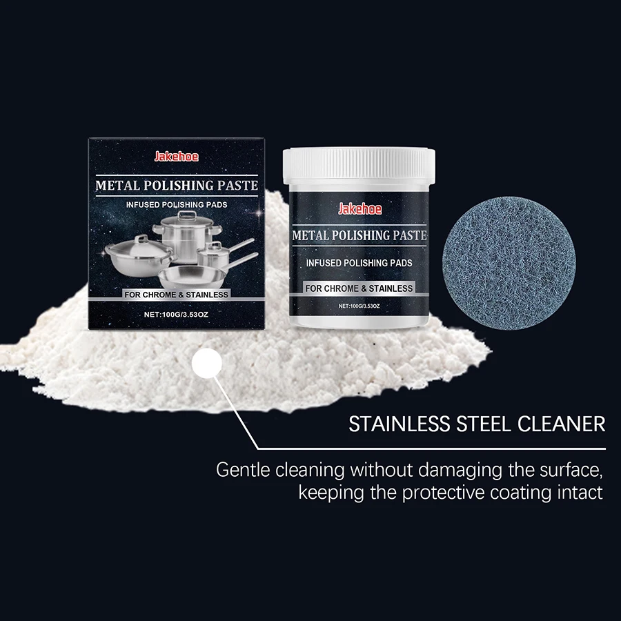 Stainless Steel Cleaner & Metal Polish Paste Rust Burn Stain Remover for Kitchen Stove Pot Cookware Oven Sink Polish Paste