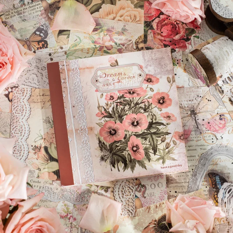 50 Pcs Memo Pad Vintage Art Message Memo Lace Flower Garden Underlay Message Paper 8 Choices