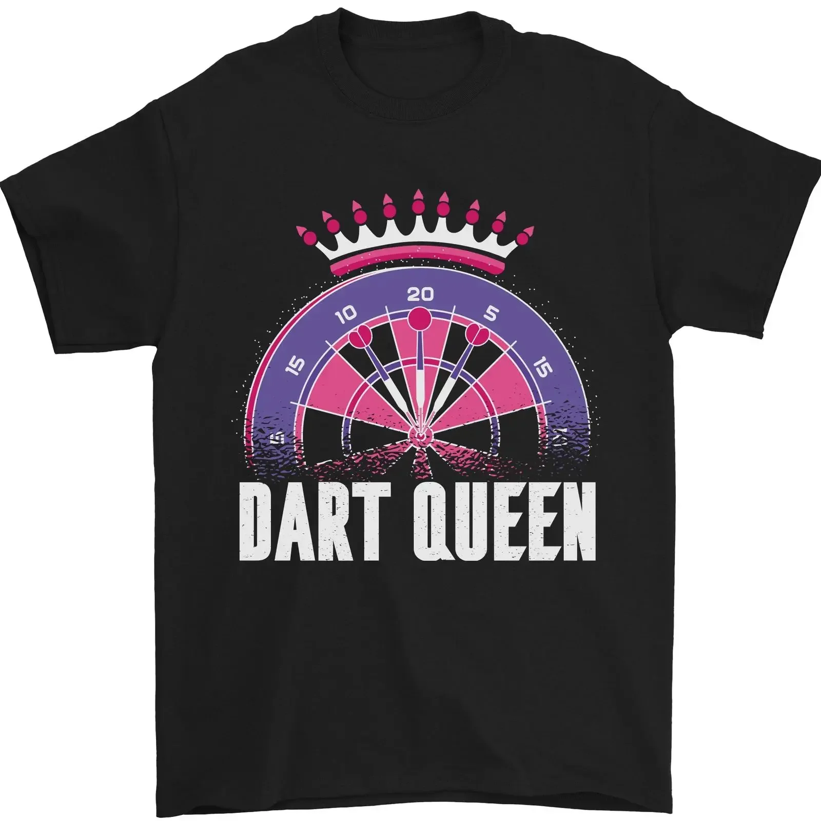 Darts Queen Funny Mens T Shirt 100 Cotton vintage Washed streetwear Unisex Comfortable fashion Versatile Breathable Casual