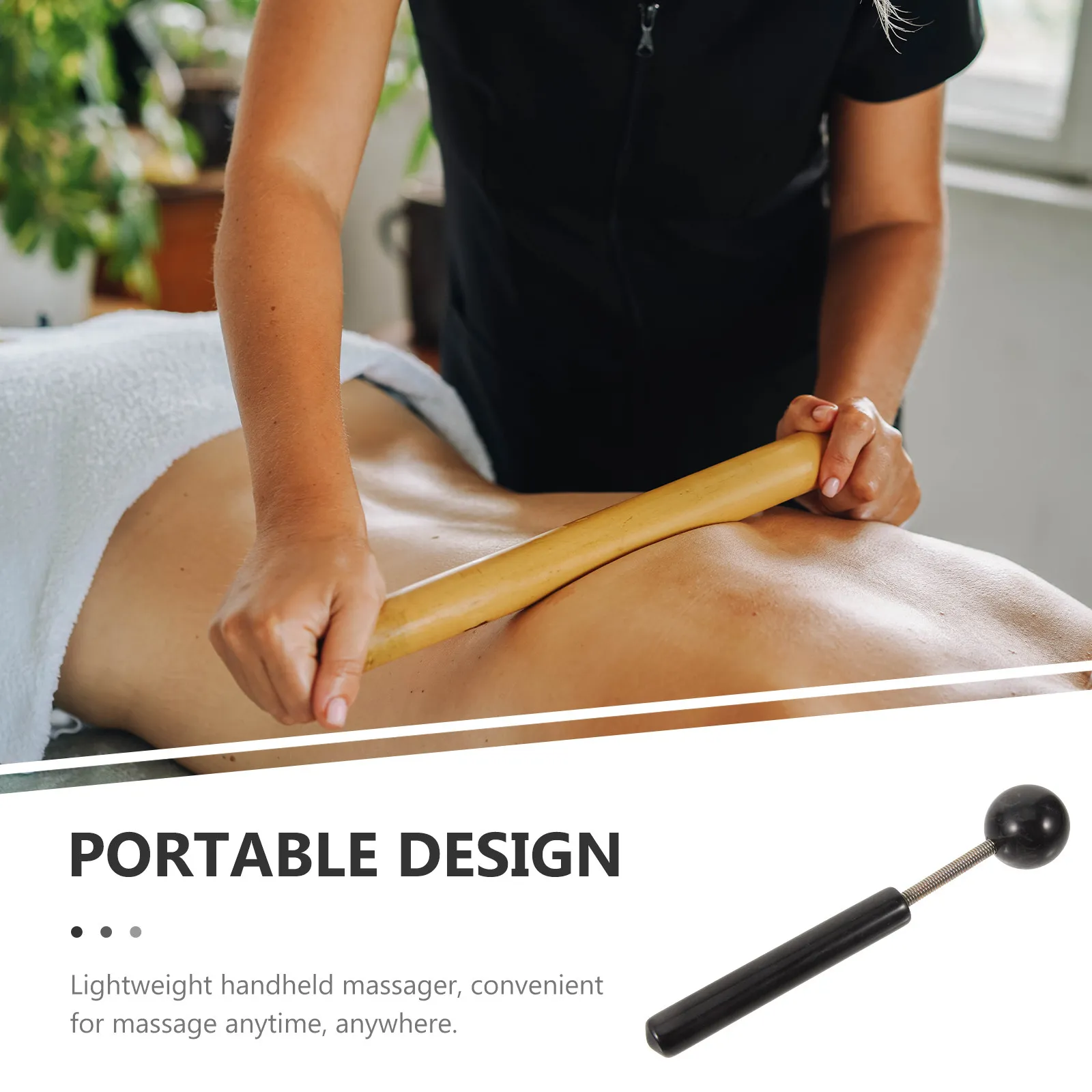 

Spring Ball Massager Hammer Handheld Body Massage Tool with Rolling and Knocking Modes Portable Acupoint Relief for Back