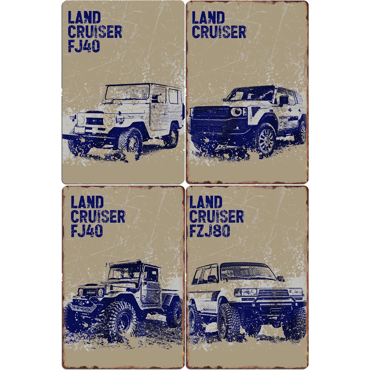 Strong and Reliable Land Cruiser Fz J80 40Vintage Metal Sign Poster Garage Decoration Room Decor Car Club Tin Home Decor