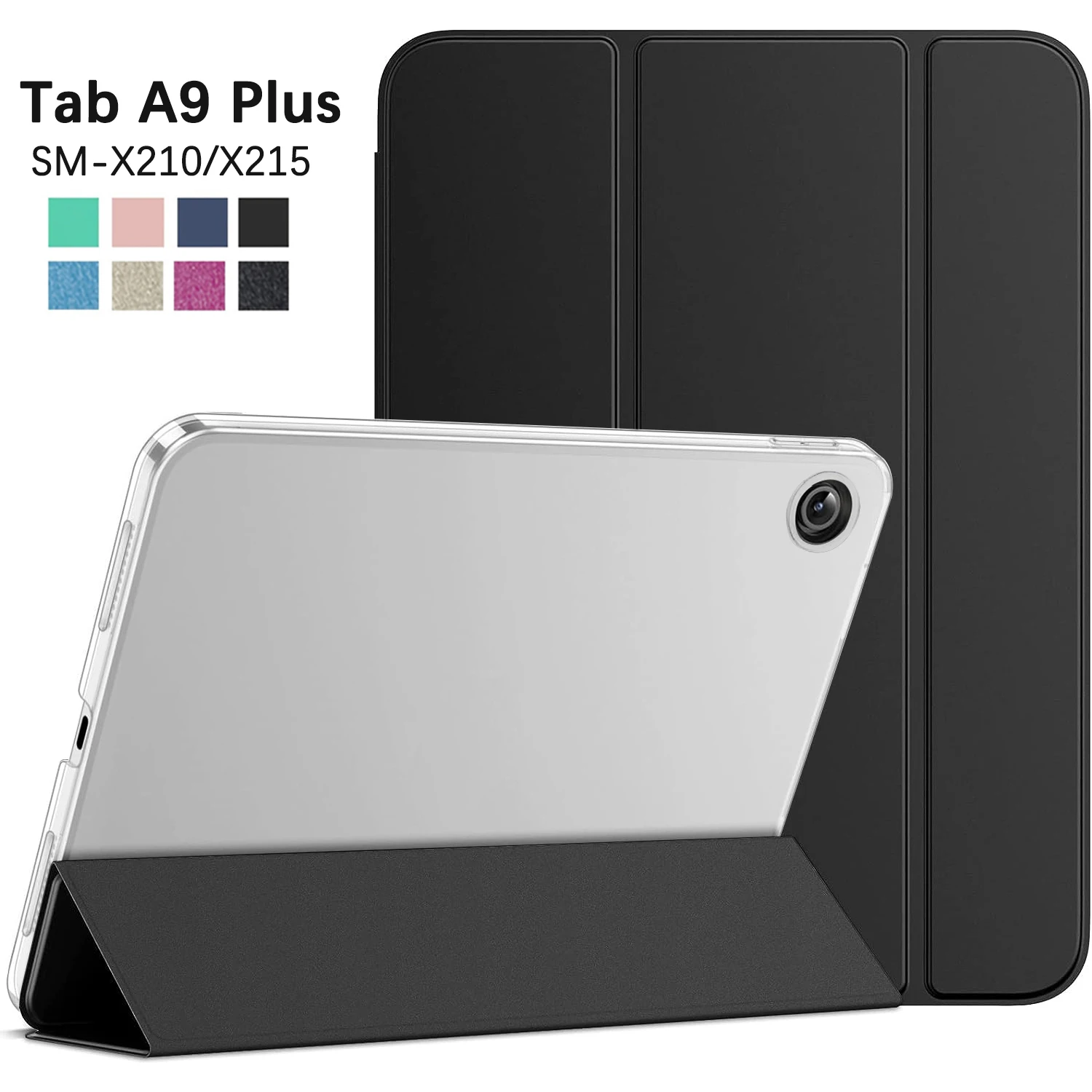 

For Samsung Galaxy Tab A9 Plus A9+ 11‘’ 2023 Flip Tri-fold Stand Cover For SM-X210 SM-X215 X216B PU Leather Case Auto Sleep Wake