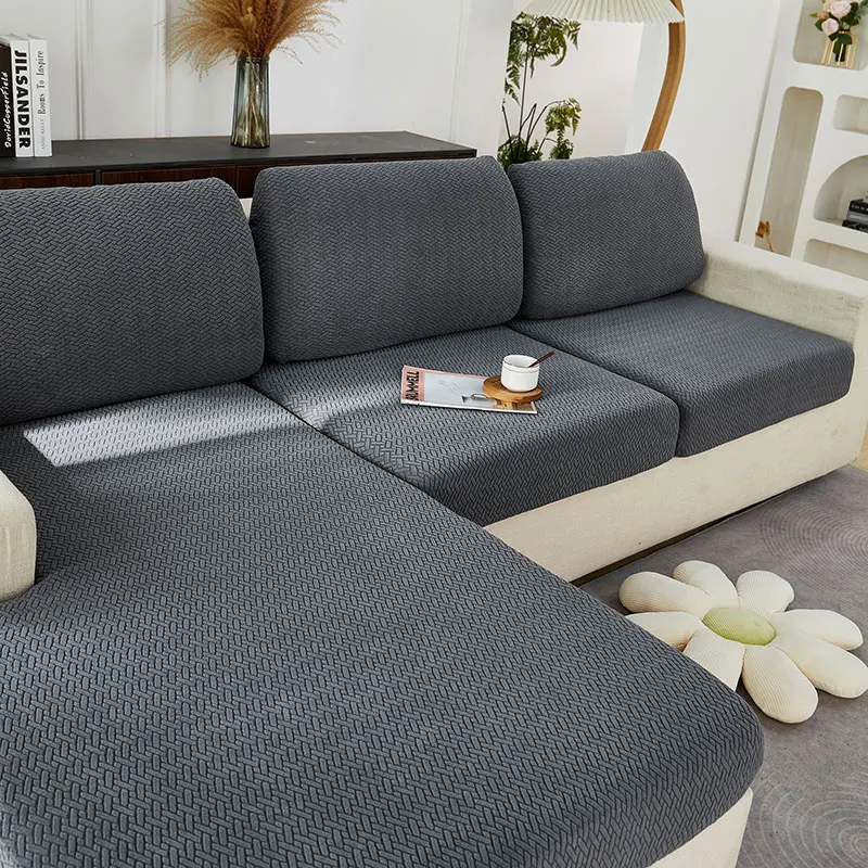 Jacquard Dikke Kussenhoes Ingericht Bankhoezen Wasbaar Stretch Alle seizoenen Meubelbeschermer Sectionele Banken Woonkamer 1PC