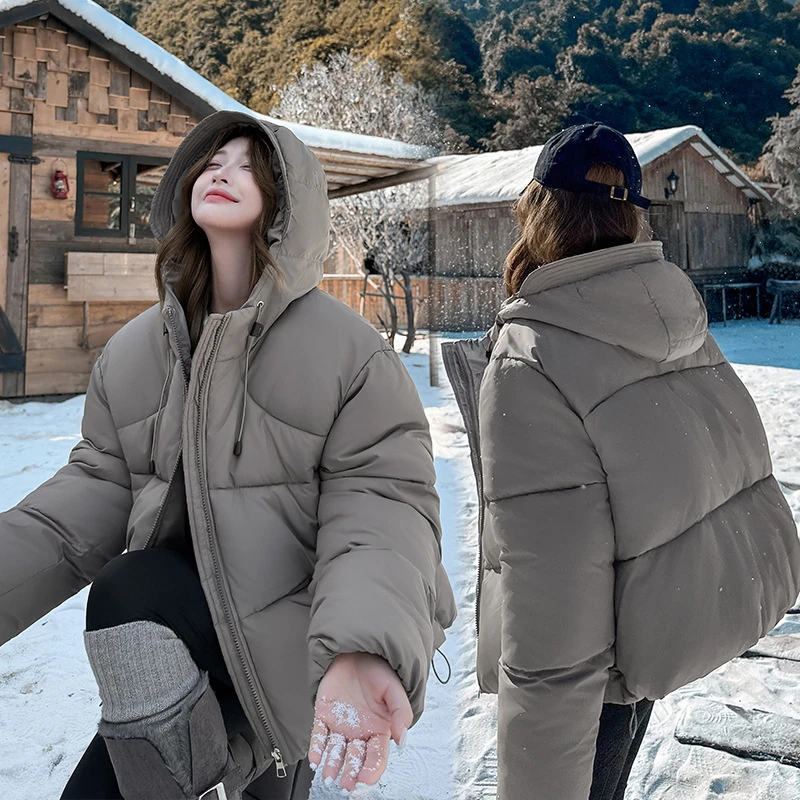 Dikke Losse Winterjassen 2025, Mode Nieuwe Korte Vrouwen Katoen Gewatteerde Jassen Korte Sport Casual Brood Kleding Student Uitloper